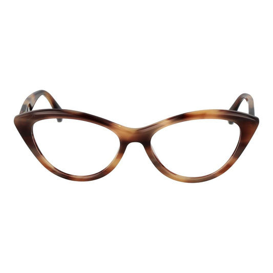 Max Mara Brown Women Glasses Frame with acetate full-rim cat eye style, demo lenses, and 100% UVA&UVB protection.