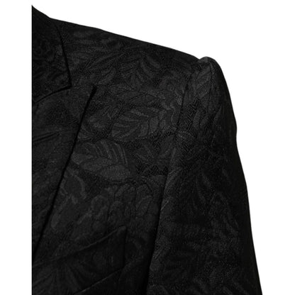 Dolce & Gabbana Black 3 Piece Brocade Jacquard Suit MARTINI