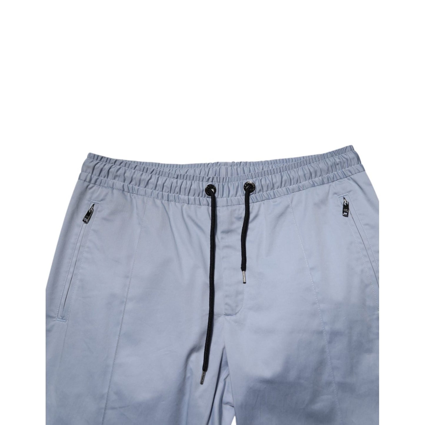 Dolce & Gabbana Light Blue Cotton Drawstring Elastic Waist Men Pants