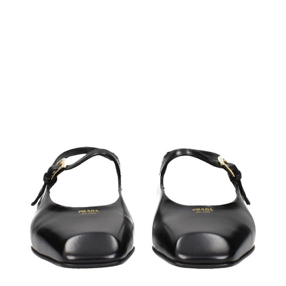 Prada Black Leather Sandals