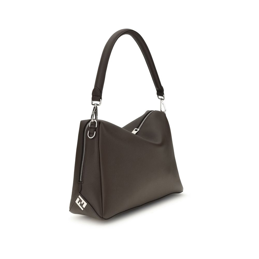 Front view with bag zipped and handles upright.