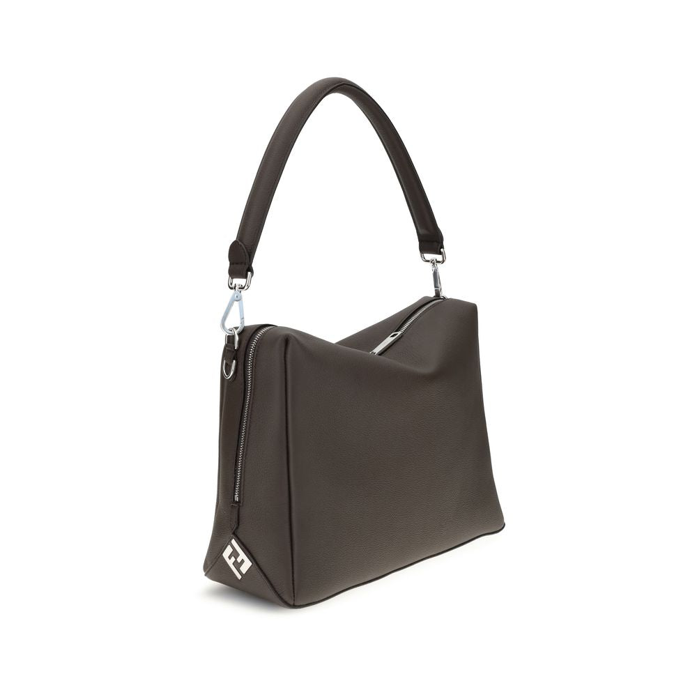 Front view with bag zipped and handles upright.