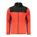 Norway 1963 Red Polyester Men Sweater with zip pockets and contrasting features