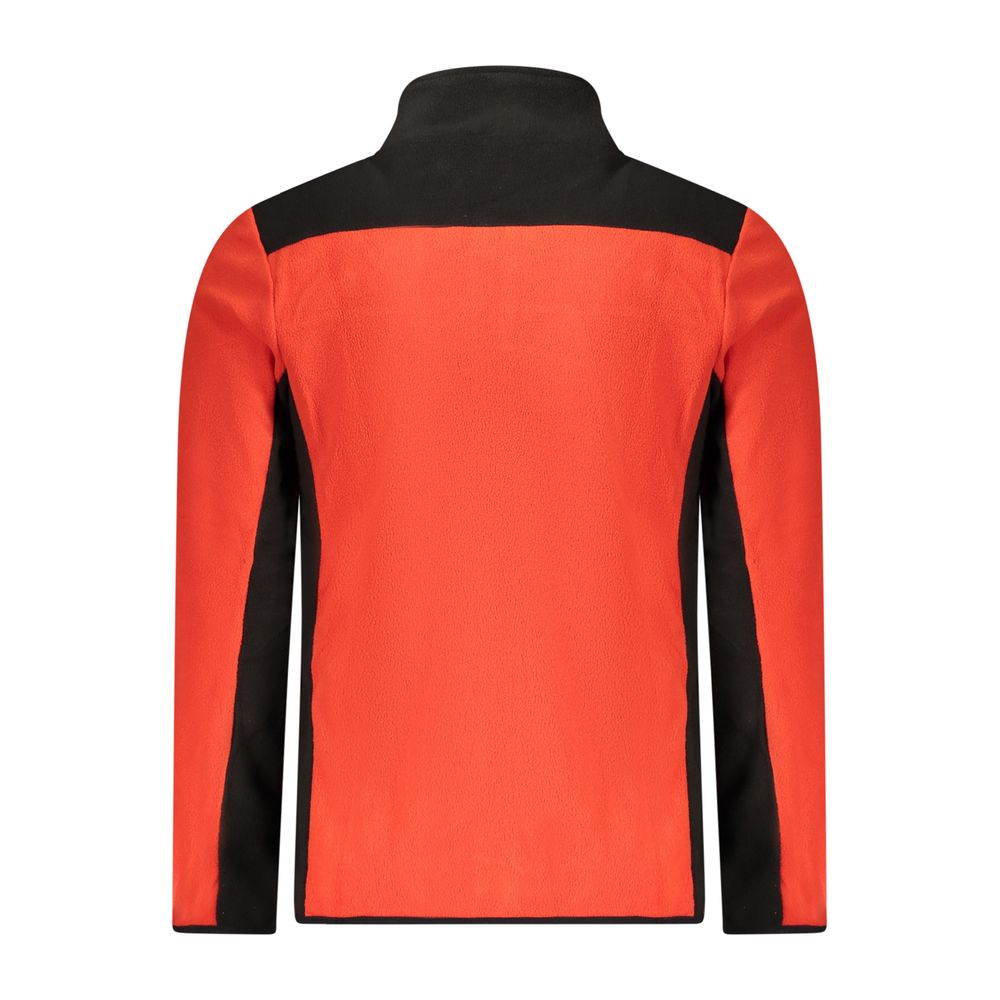 Back view of Norway 1963 Red Polyester Men Sweater with black contrast details