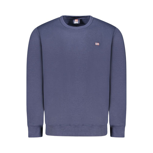 Norway 1963 Blue Cotton Men Sweater featuring classic crew neck with brand appliqué