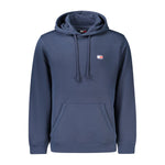 Tommy Hilfiger Blue Cotton Men Sweater with hood and pocket