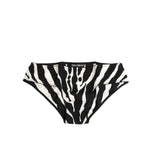 Dolce & Gabbana Black White Zebra Print Slip Briefs Underwear with logo detail, made in Italy from silk and elastane.