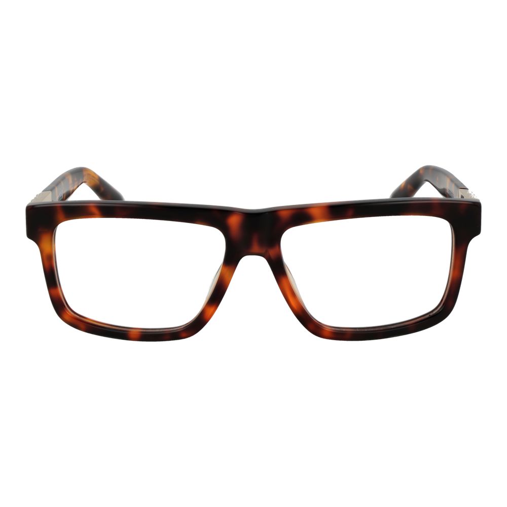 GCDS Brown Unisex Glasses Frame in full-rim acetate style, rectangle shape with demo lenses.