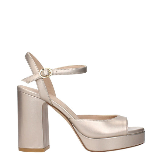 Stuart Weitzman Beige Leather Platform Sandals