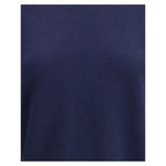 Lisa Yang Mable Sweater in navy cashmere with ribbed details on crew neck, cuffs, and hem. Essential and elegant for everyday wear.