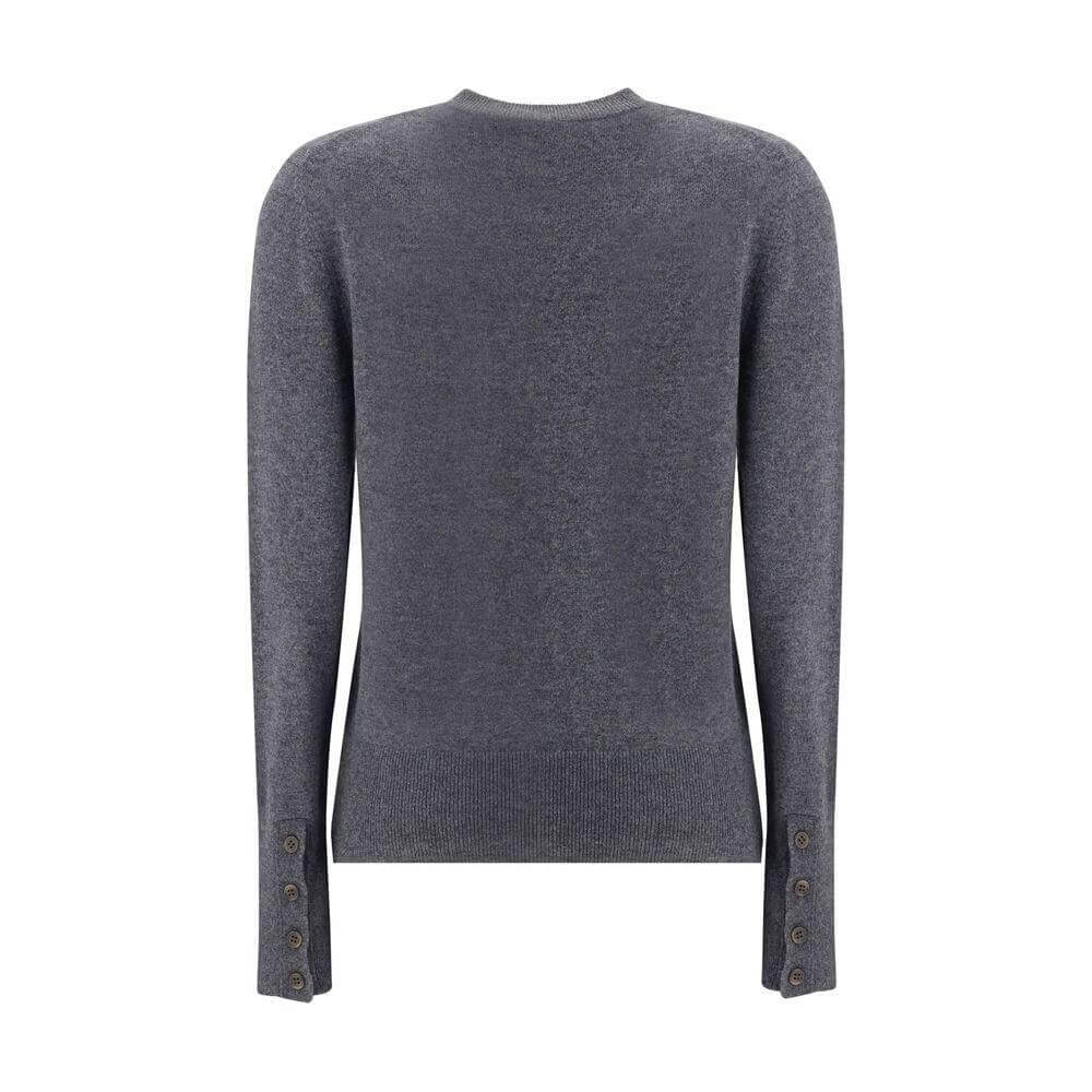 Back view of Lisa Yang Nellia Cardigan in fine cashmere with a crew neck, ribbed trim, and buttoned cuffs, perfect for AW25 season.
