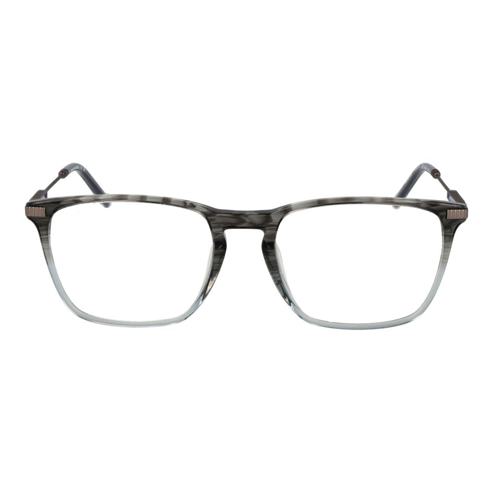 Hackett Gray Men Glasses Frame, full-rim acetate, rectangle shape, size 55-19-145, stylish gray for men.