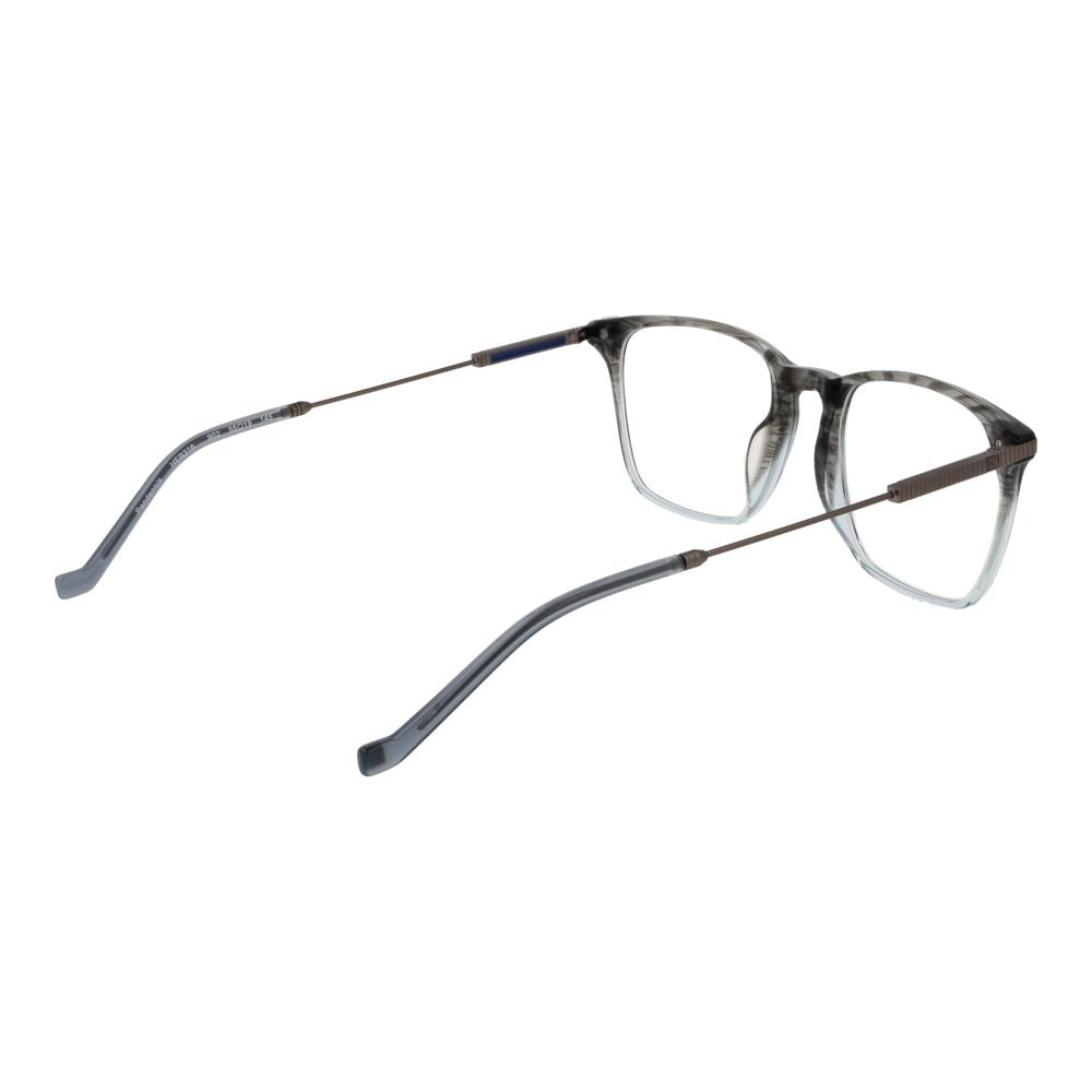 Hackett Gray Men Glasses Frame in full-rim acetate, 55-19-145 size, grey color with rectangle style and demo lenses.