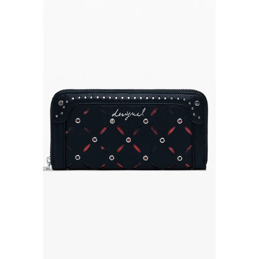 Desigual Black Polyethylene Women Wallet with chic design and ample compartments for modern trendsetters