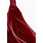 Inside view of Desigual Red Polyethylene Women Handbag showing secure internal pocket and zipper.