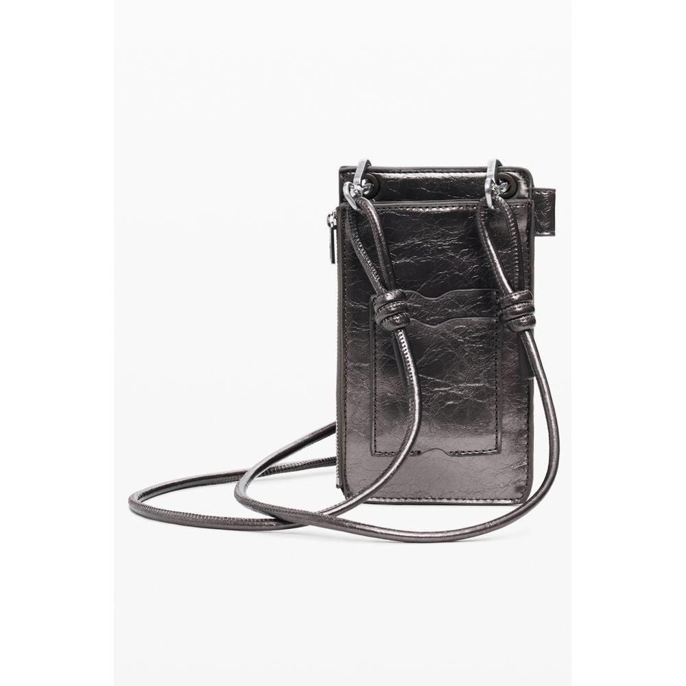 Desigual Bronze Polyethylene Women Wallet with removable key holder and shoulder strap, showcasing eye-catching contrast details.