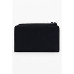 Desigual Black Polyethylene Women Wallet with zip closure and embroidered patches, featuring triple compartments and card holders.