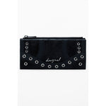 Desigual Black Polyethylene Women Wallet with zip and snap closures, stylish design for modern trendsetters.
