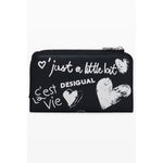 Desigual Black Polyethylene Women Wallet with bold graffiti design, ideal for fashion-forward women seeking style and practicality.