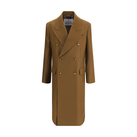 Vivienne Westwood Winston Coat featuring wide lapels, double-breasted closure, and wool composition. Made in Italy.