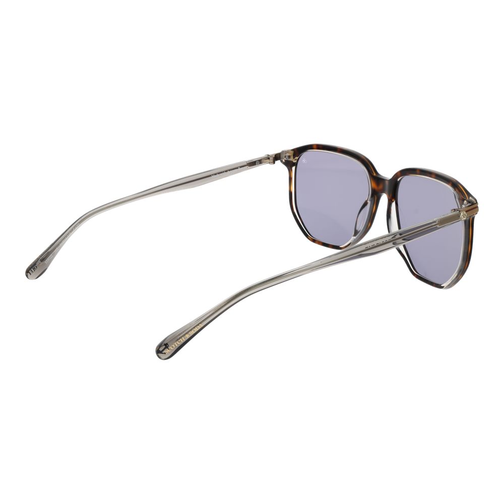 Scotch & Soda Brown Men Sunglass with geometric style, brown metal frame, grey plastic lenses, full-rim, offering 100% UVA & UVB protection.