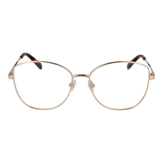 Emilio Pucci Rose Gold Women Glasses Frame, full-rim metal with demo lenses, butterfly style.