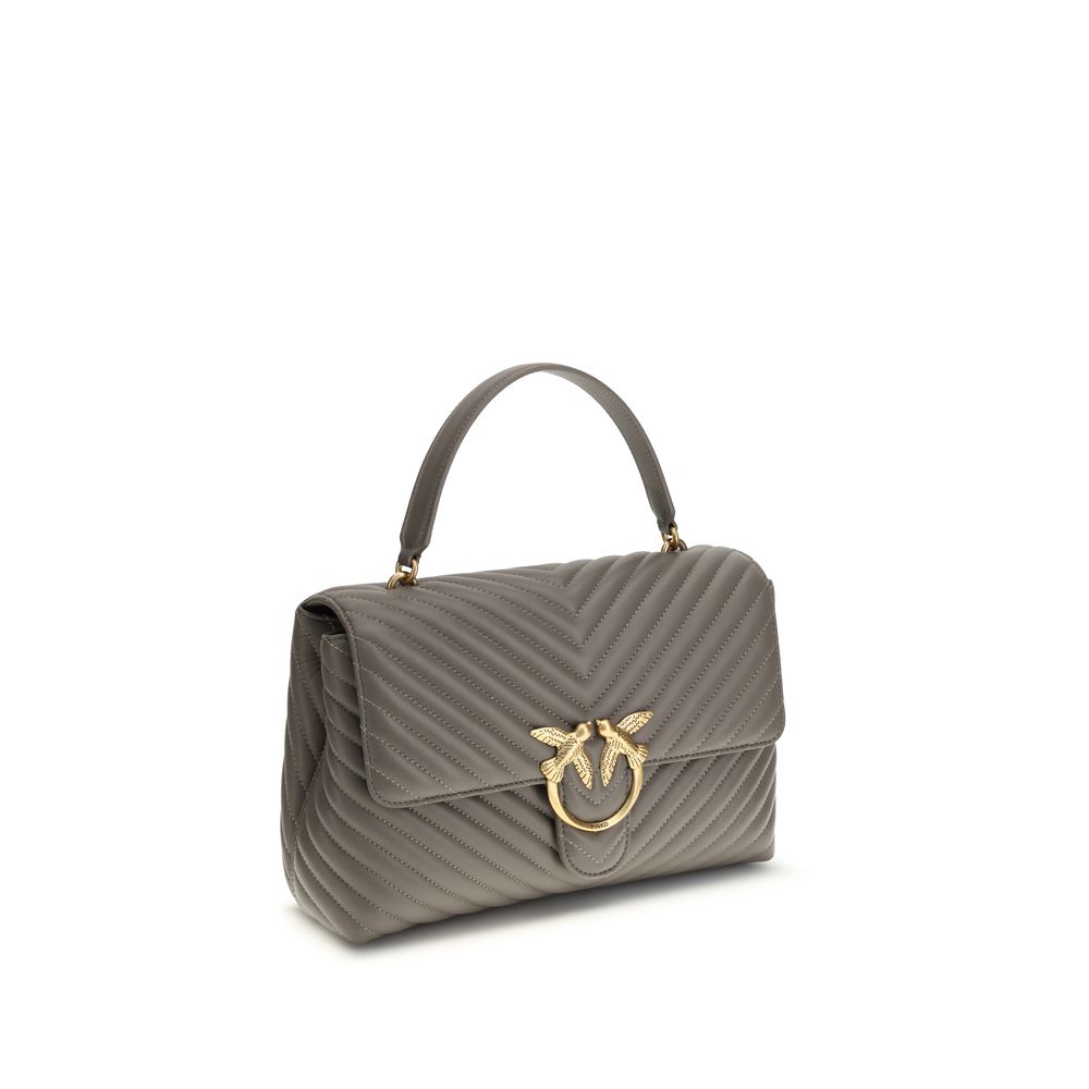 PINKO Gray Calf Leather Bos Taurus Handbag