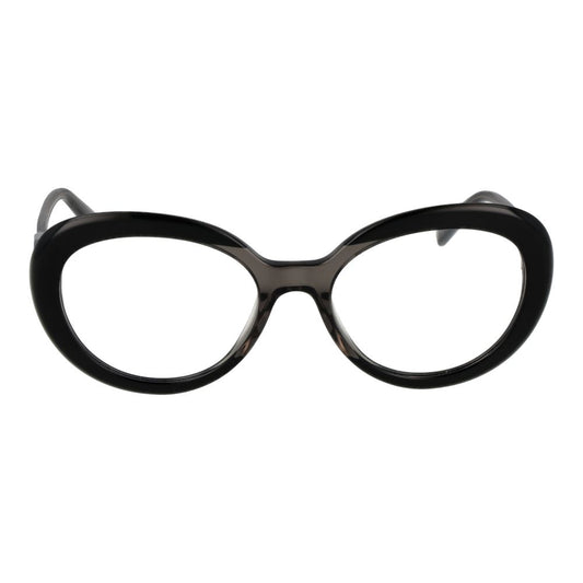Emilio Pucci Black Women Glasses Frame, full-rim acetate, round style, lens width 53mm, frame width 140mm, no lens effect, branded case included.