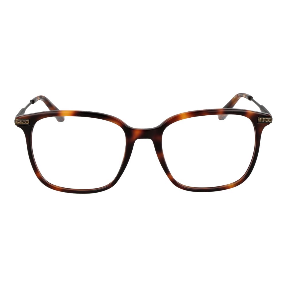 Ted Baker Brown Men Glasses Frame in acetate full-rim style, demo plastic lenses, size 54-19-140, includes branded case.