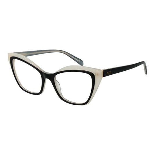 Emilio Pucci Black Women Glasses Frame, cat-eye style, full-rim plastic frame, demo lenses, size 52-18-140, with branded case included