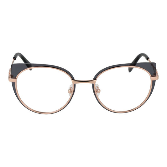 Alt Tag: Emilio Pucci Rose Gold Women Glasses Frame, cat eye style, full-rim metal, demo lenses, size 51-19-140, includes branded case.