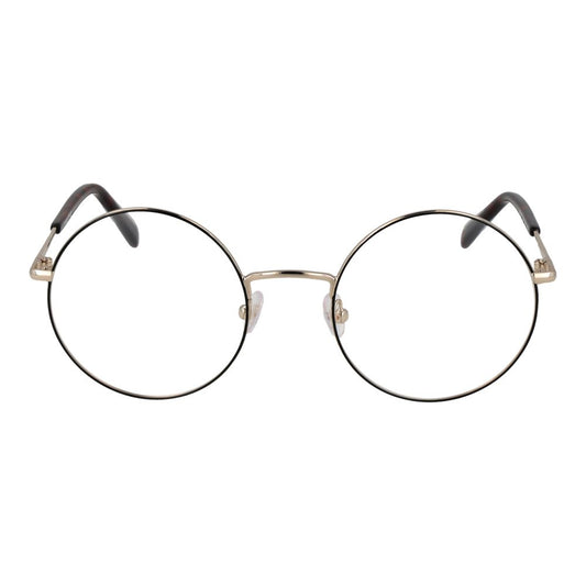 Emilio Pucci Black Women Glasses Frame with full-rim metal design and demo lenses, style round, size 53-22-140, includes branded case.