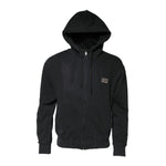 Dolce & Gabbana Black Logo FullZip Hooded Sweatshirt Sweater, crafted from 100% cotton, featuring iconic logo and hooded design.