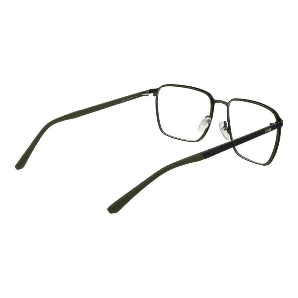 Fila Blue Men Glasses Frame in full-rim square style with rubber material, demo lenses, and no spring hinge, ideal for men.