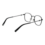 Fila Black Unisex Glasses Frame, full-rim stainless steel round eyewear, 51-21-140 size with demo plastic lenses.