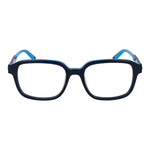 Fila Blue Men Glasses Frame in full-rim cellulose acetate with square style and demo lenses, size 51-17-140, main color blue.