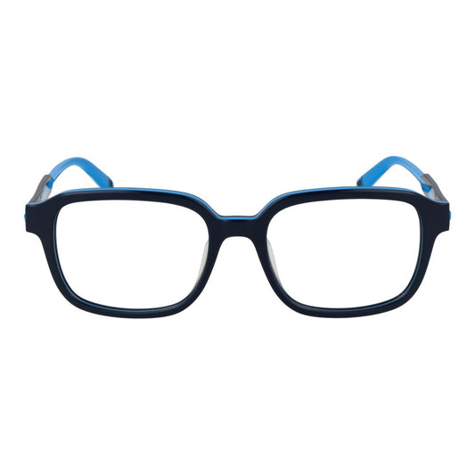 Fila Blue Men Glasses Frame, full-rim square design, cellulose acetate, demo lenses, 51-17-140 size.