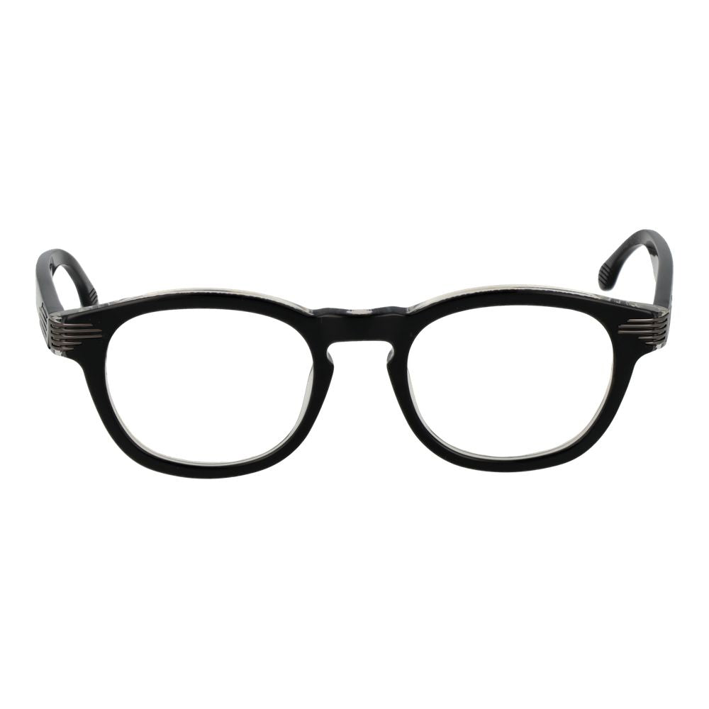 Lozza Black Unisex Glasses Frame with full-rim cellulose acetate structure and demo lenses.