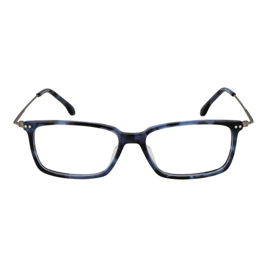 Lozza Blue Men Glasses Frame in stainless steel with full-rim rectangle style and demo lenses. Frame size: 54-15-145.