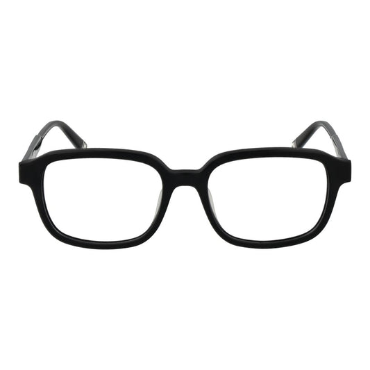 Fila Black Men Glasses Frame, square full-rim design in black cellulose acetate, demo lens, size 51-17-140.