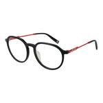 Fila Gray Unisex Glasses Frame, full-rim stainless steel panto style, demo lenses, size 51-18-140, branded case included.