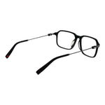 Fila Black Men Glasses Frame, metal full-rim rectangle style with demo lenses, case included, dimensions 55-16-140, temples 145mm.