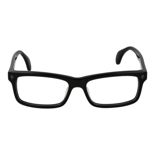 Lozza Black Men Glasses Frame full-rim rectangle style with cellulose acetate material, size 55-16-145, black color, demo lenses.