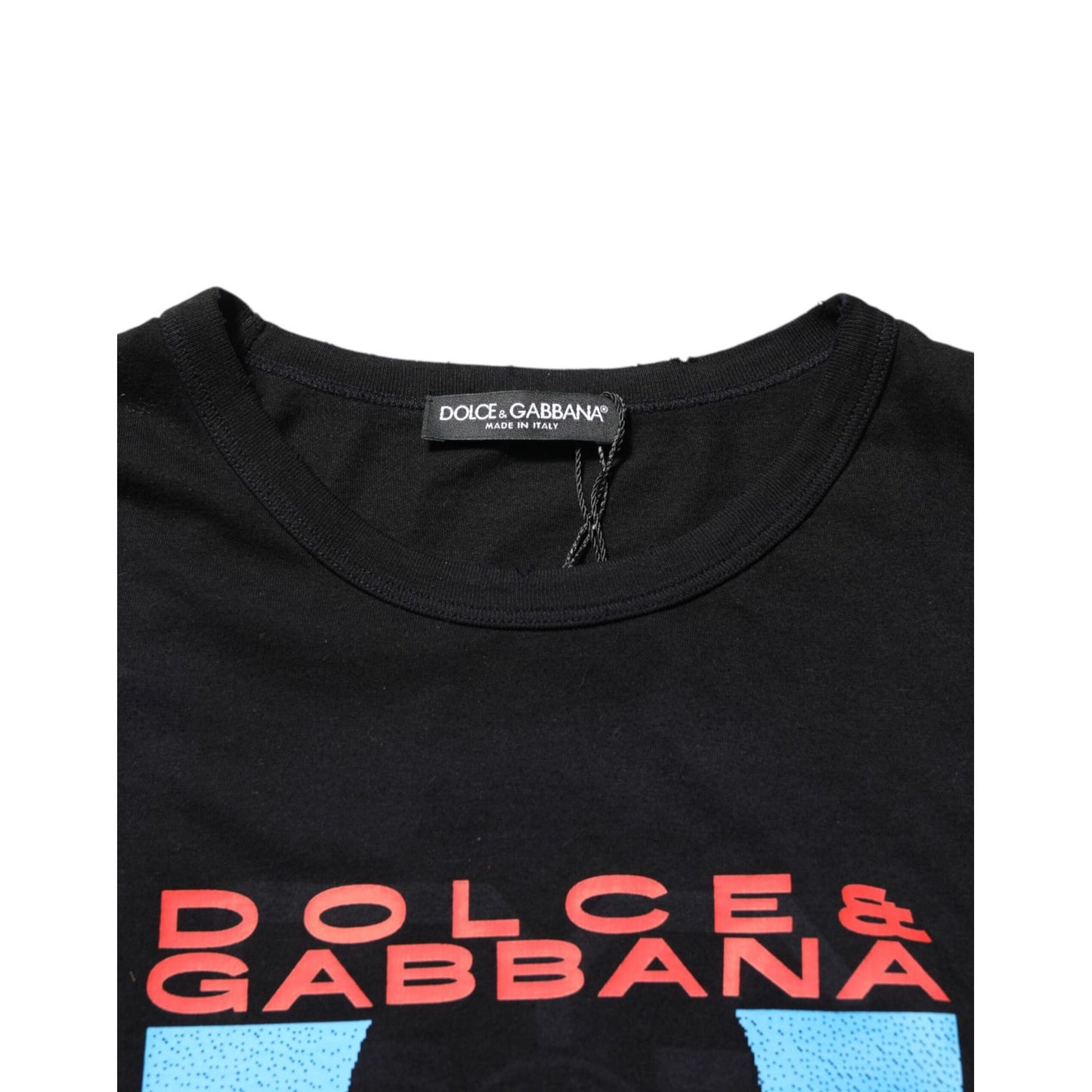 Dolce & Gabbana Black Musical Print Cotton Crew Neck T-shirt