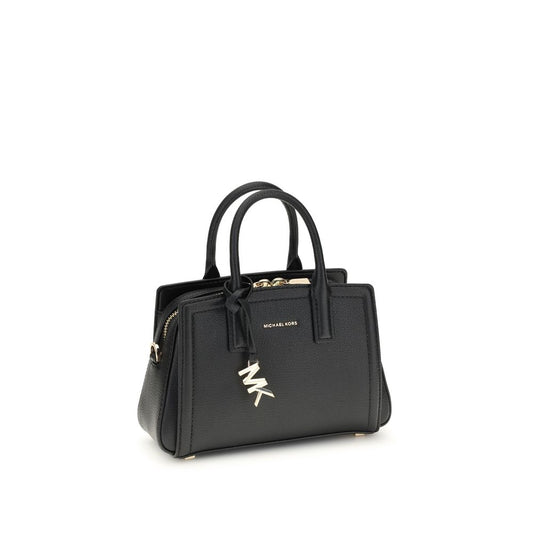 Michael Kors Laila Shoulder Bag in black with top handle and gold-tone accents for AW25 season, showcasing elegance and functionality.