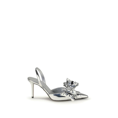 MACH & MACH Silver Leather Pumps