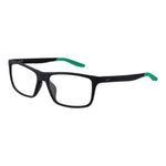 Nike Gray Men Glasses Frame with full-rim stainless steel rectangular design, demo lenses, and branded case included.
