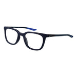 Nike Blue Men Glasses Frame, full-rim metal square frame, size 52-20-140, with demo plastic lenses, blue color, no spring hinge.