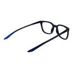 Nike Blue Men Glasses Frame with full-rim square design, metal frame, demo lenses, and temples in blue, size 52-20-140.