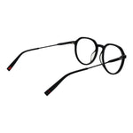 Alt Tag: Fila Black Unisex Glasses Frame with full-rim stainless steel in black, demo lenses, and panto style.